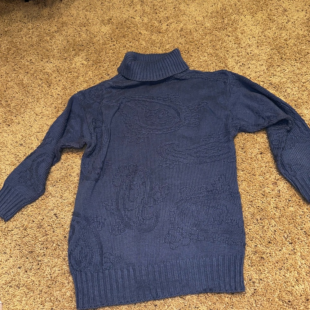 Blue Turtleneck Sweater
